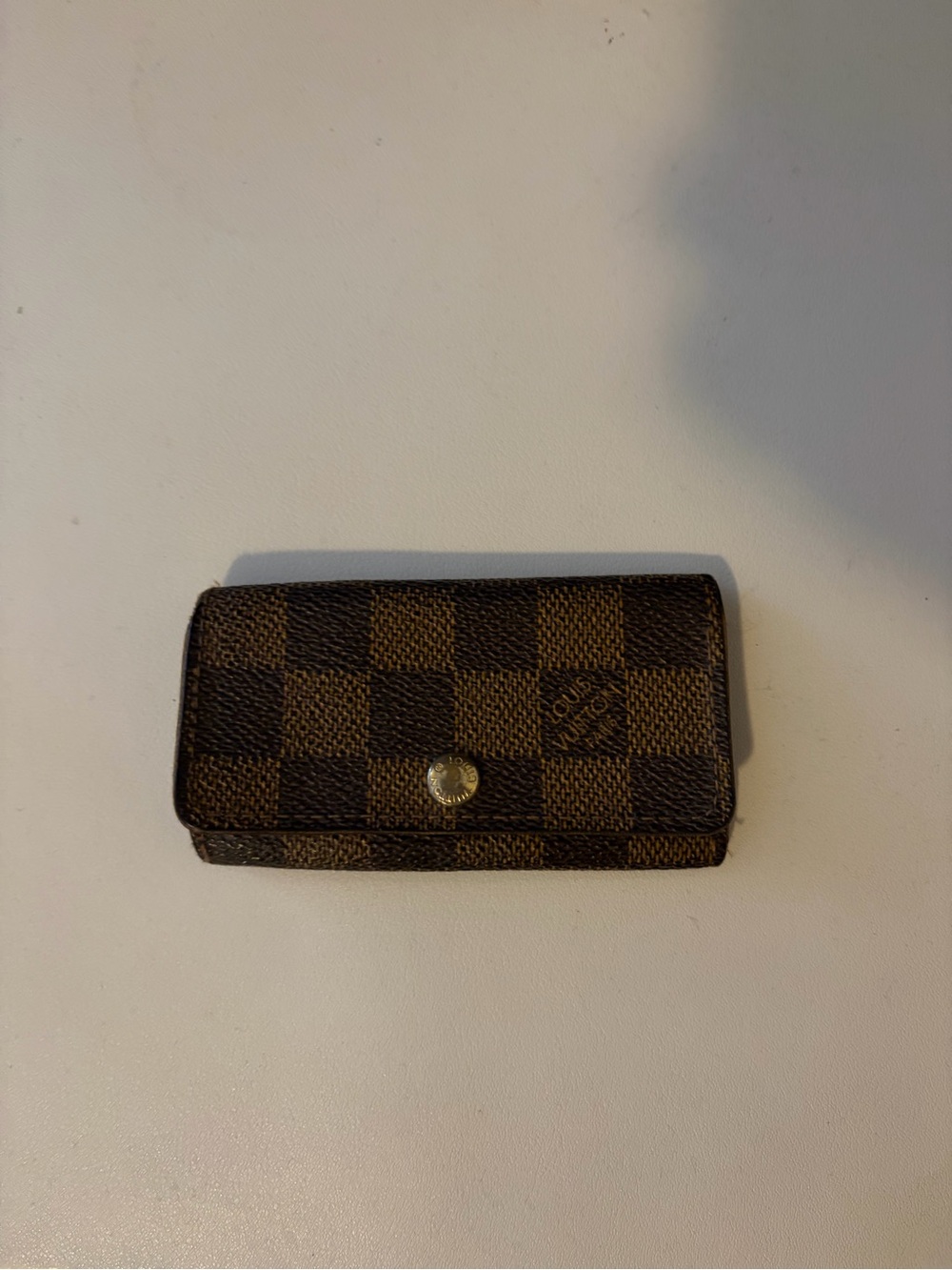 Damier Ebene Pattern Coated Canvas Key Holder